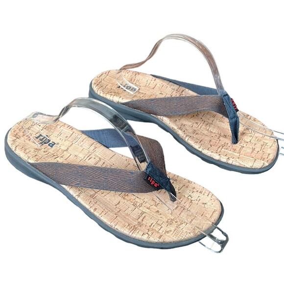Ripa Flip Flop Sandals Womens 11 Sedona Sandals Brown Cork Comfort Slip On Beach - Picture 4 of 14